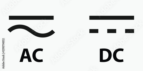 The symbols for alternating current (AC) and direct current (DC)