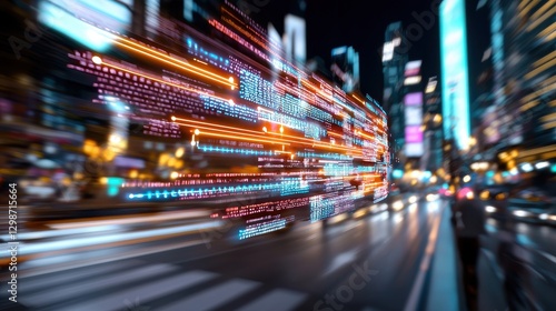 Digital Cityscape: Futuristic Data Stream