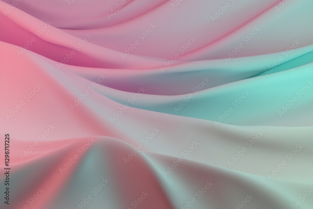 Fototapeta premium Soft waves of fabric blend pastel colors, creating soothing visu