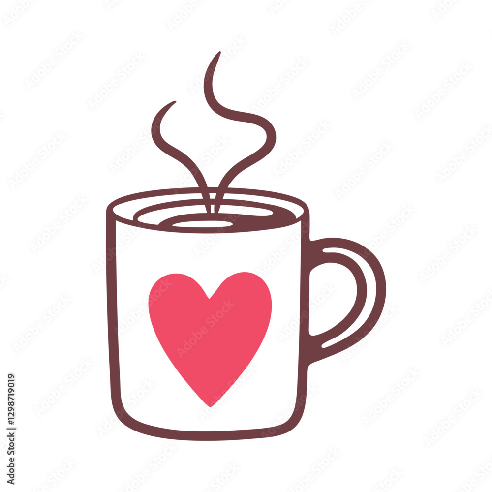 Heart-Shaped Coffee Mug vector Logo. Heart-Shaped Coffee Mug vector Logo.