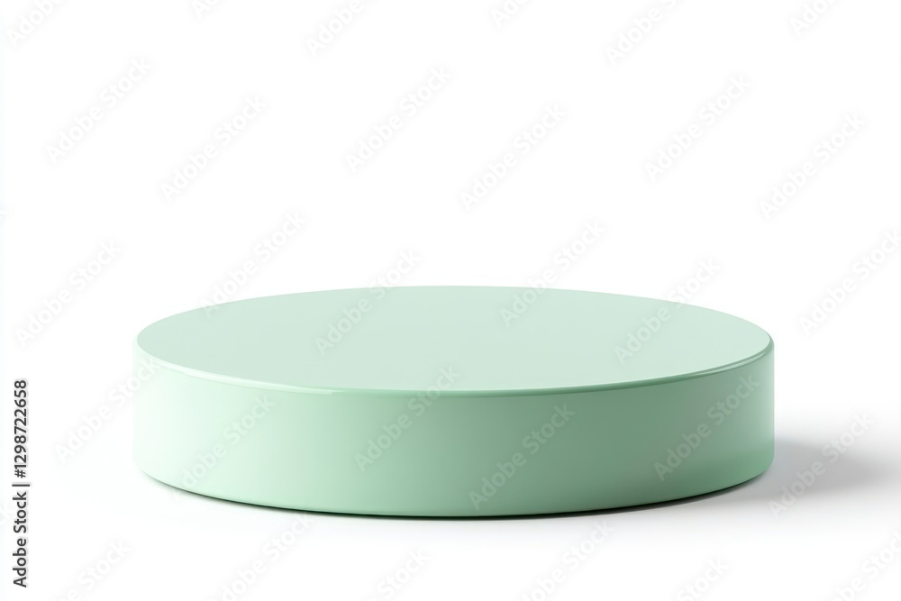 Empty pastel green Cylinder podium platform cylinder display product. Empty pastel green Cylinder podium platform cylinder display product.