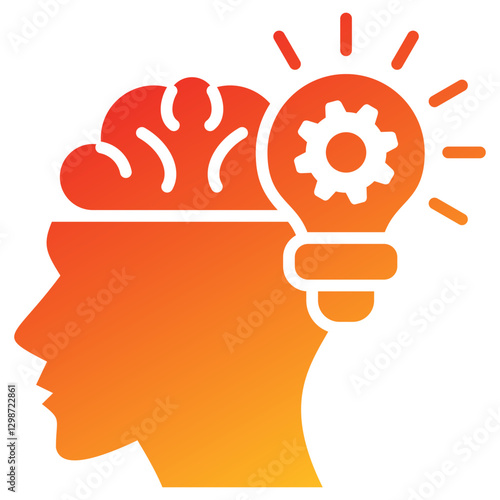 Creative Thinking Glyph Gradient Icon