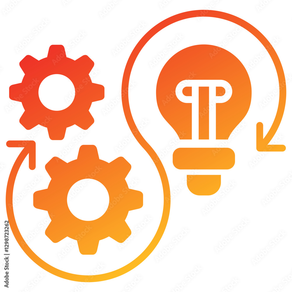 Creative Process Glyph Gradient Icon Creative Process Glyph Gradient Icon