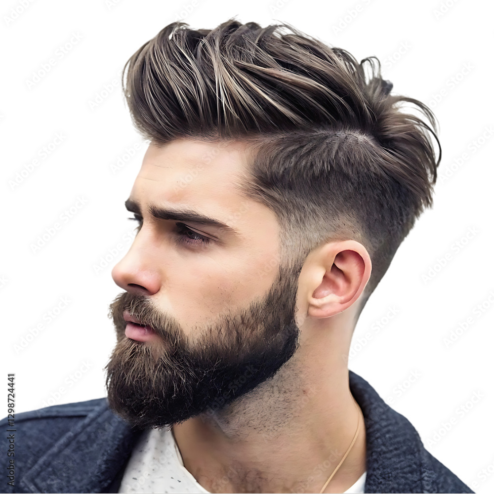 Obraz premium Men's Hairstyle & Beard