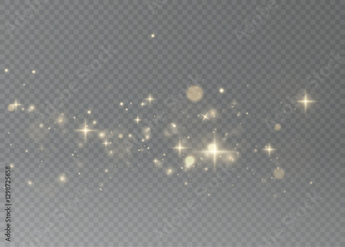Golden bokeh light background with glowing sparkle effects. Luxurious, radiant, and magical atmosphere with realistic glitter, shimmer, and transparent flare. Ideal for festive and elegant design.	
