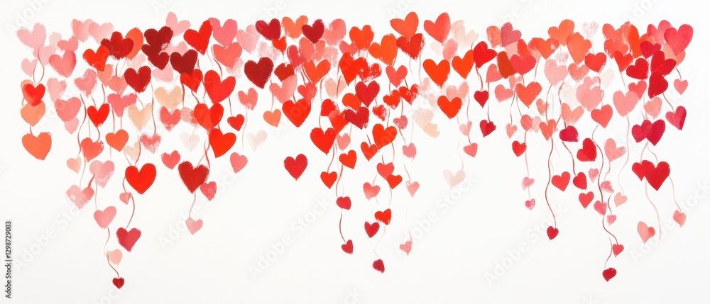 Colorful heart shapes in shades of red and pink for Valentines Day greeting cards, romantic decorations, love-themed events, and background designs. Colorful heart shapes in shades of red and pink for Valentines Day greeting cards, romantic decorations, love-themed events, and background designs.
