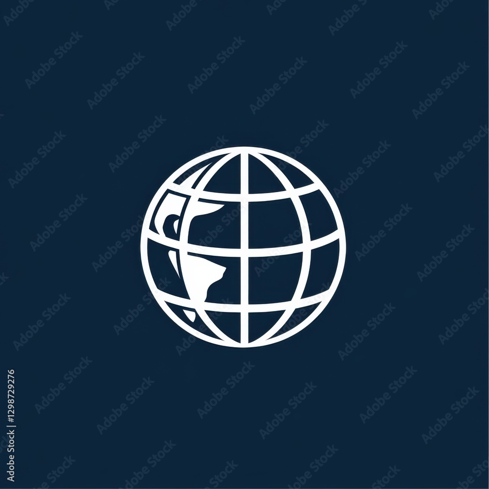 Sophisticated vector logo, minimalist style, deep oceanic blue and cloud white, global unity and corporate branding Sophisticated vector logo, minimalist style, deep oceanic blue and cloud white, global unity and corporate branding