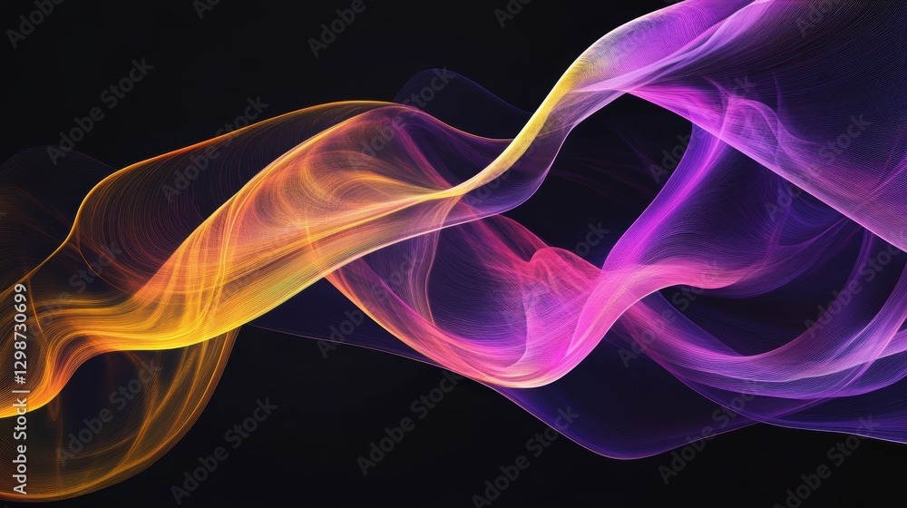 Colorful abstract wave lines in motion with vibrant neon hues, suitable for backgrounds, digital art, and artistic designs in technology and creativity.