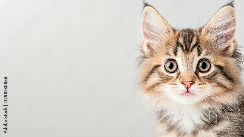 Adorable Kitten Portrait: This image is a close-up portrait of a kitten with striking facial features and fluffy fur. It captures the innocence and charm of a young cat. Adorable Kitten Portrait: This image is a close-up portrait of a kitten with striking facial features and fluffy fur. It captures the innocence and charm of a young cat.