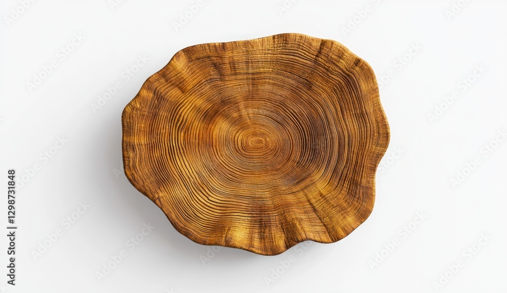 Rustic Wooden Plate with Unique Grain Pattern and Natural Finish Rustic Wooden Plate with Unique Grain Pattern and Natural Finish