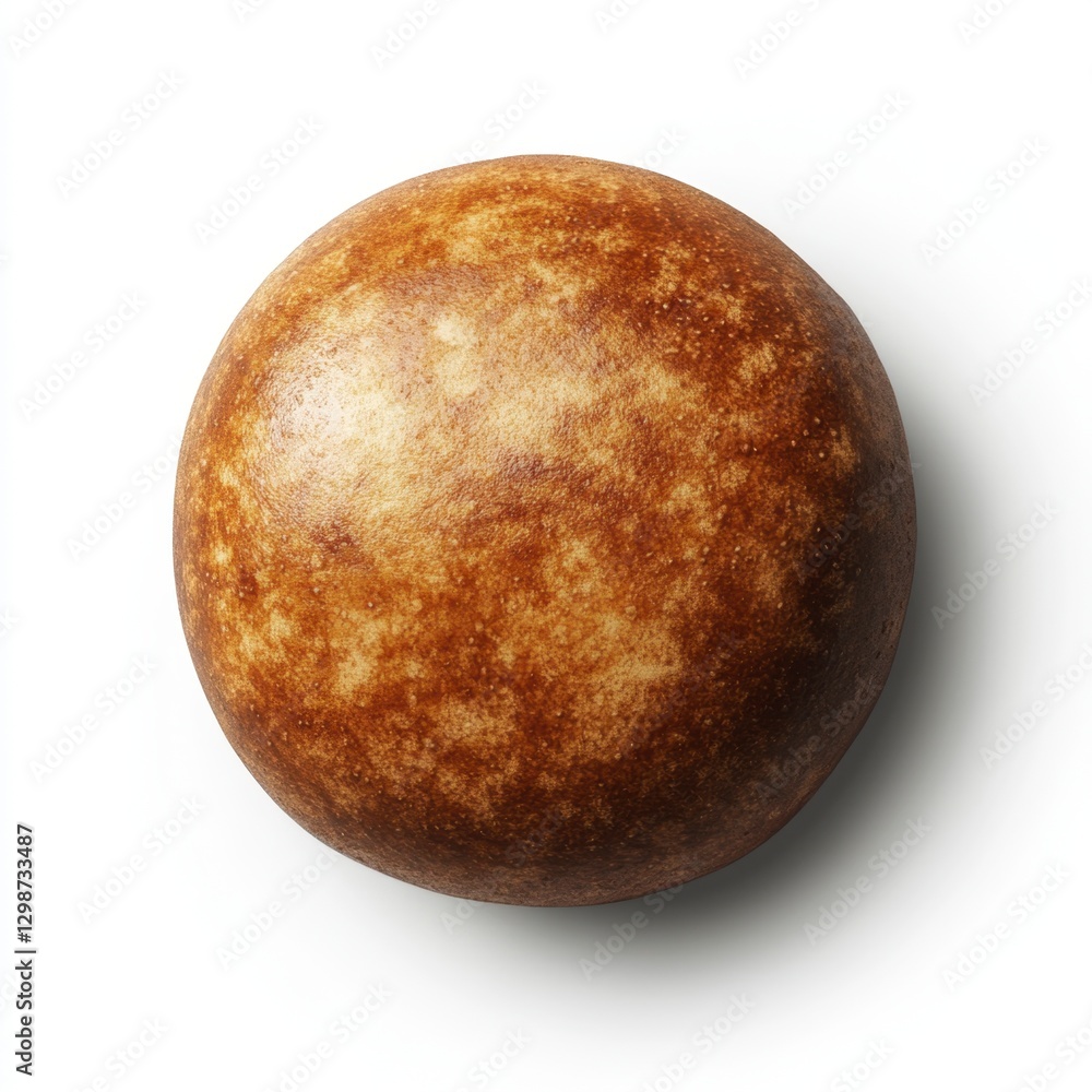 Fototapeta premium Round and Textured Brown Sphere on White Background