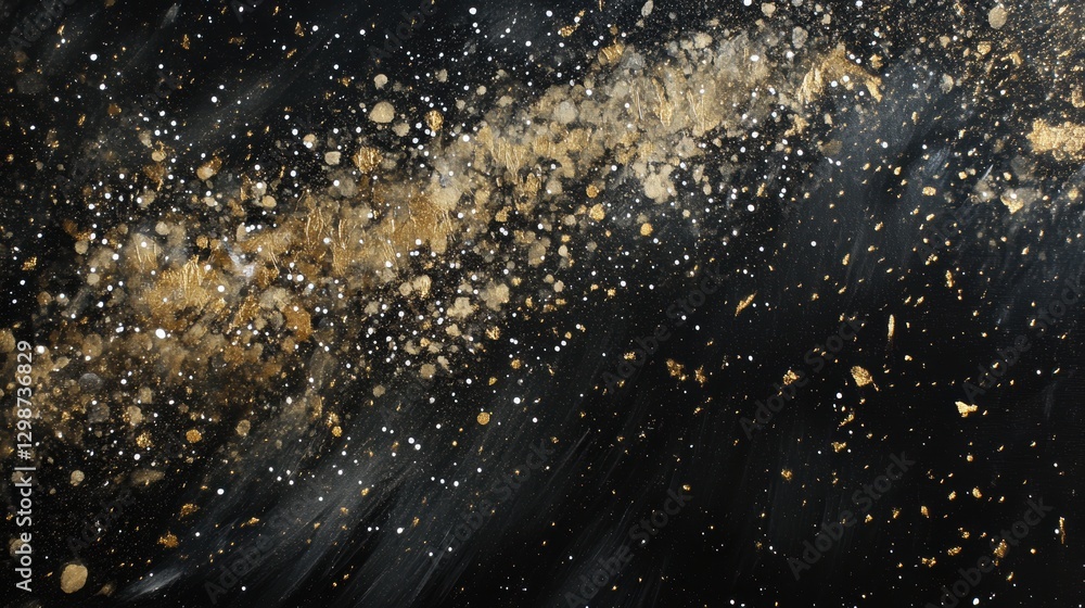 Obraz premium Galaxy with sparkling stars, cosmic dust, and vibrant colors in deep space, representing the beauty of the universe and astronomical exploration.