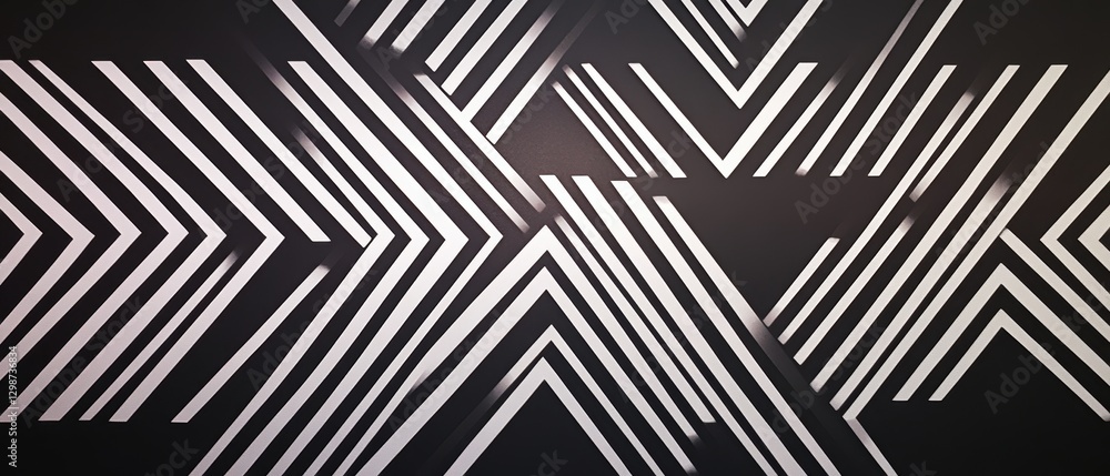 Geometric abstract art design with black and white stripes creating dynamic patterns for modern decor, wall art, and contemporary interior design. Geometric abstract art design with black and white stripes creating dynamic patterns for modern decor, wall art, and contemporary interior design.
