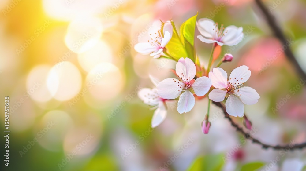Blooming cherry blossom with honey almond tart, symbolizing serenity and balance in spring. Blooming cherry blossom with honey almond tart, symbolizing serenity and balance in spring.