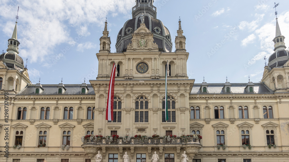 Scenic view of Town hall of Graz in Stiermarken region in Austria Scenic view of Town hall of Graz in Stiermarken region in Austria
