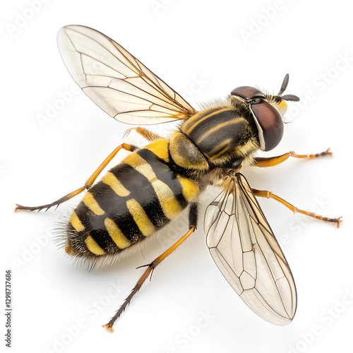 Ultra-Detailed Macro Photography of a Hoverfly: Striped Body