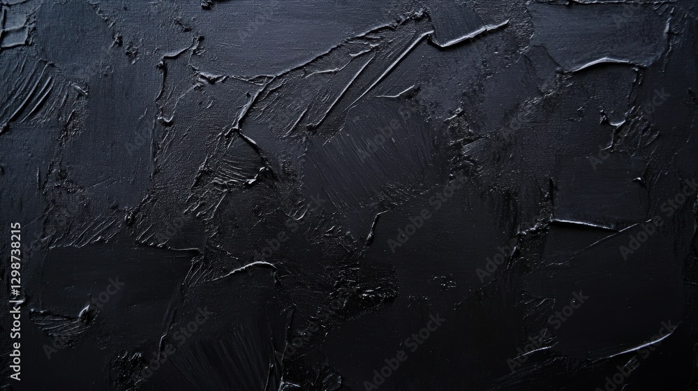 Fototapeta premium Black textured background for design, abstract wall art, artistic backdrop, modern decor, creative concept, monochrome surface, painting inspiration, artistic design.