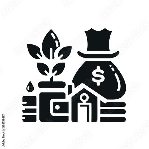  Investment and financial growth concept icon.