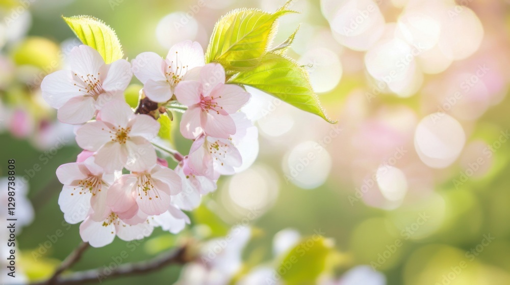 Blooming cherry blossom with honey almond tart, symbolizing serenity and balance in spring. Blooming cherry blossom with honey almond tart, symbolizing serenity and balance in spring.