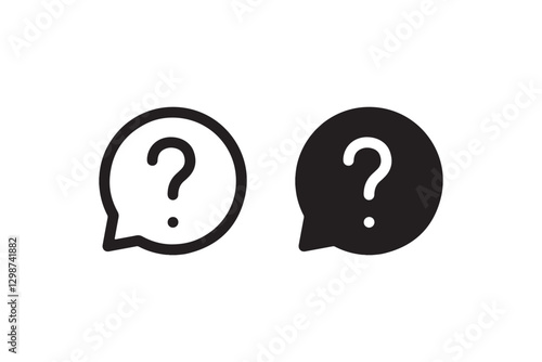 Black and white question bubble icons Vector