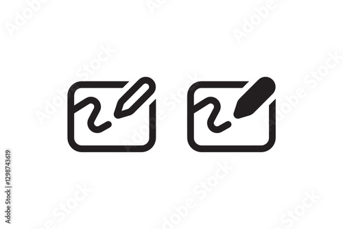 Digital drawing icon with stylus pen Vector