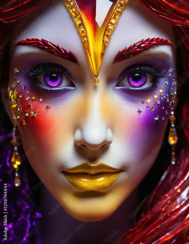 imaginary view, imaginary glass and female face view imaginary view, imaginary glass and female face view