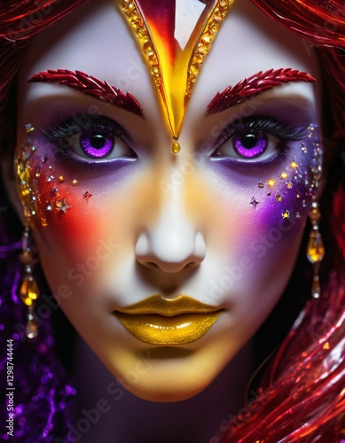 Wallpaper Mural imaginary view, imaginary glass and female face view Torontodigital.ca