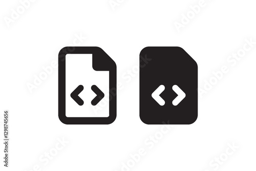 Code file icon representing programming document Vector