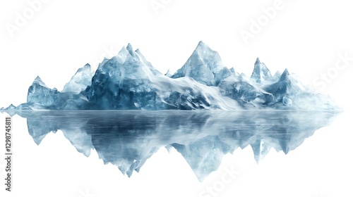 Wallpaper Mural Natural future field landscape icebergs reflected on calm water white background serenity Torontodigital.ca