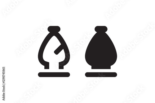 Chess bishop piece icon in two styles Vector