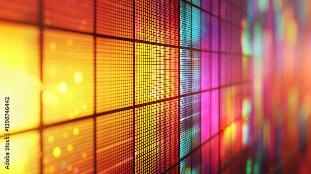 Colorful Mosaic Pattern with Vibrant Light Enhancements and Textures Colorful Mosaic Pattern with Vibrant Light Enhancements and Textures