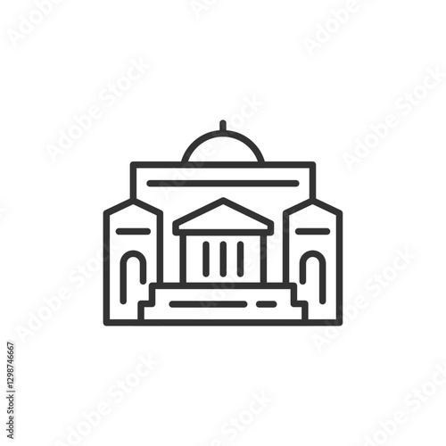 日本銀行(日銀)のベクターアイコン (線画・白黒)
