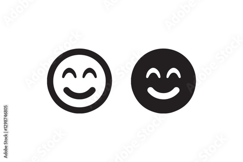 Smiling blushing  icon for happiness Vector