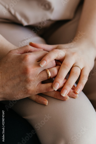 mother and daughter's hands together 