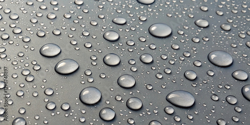 Wallpaper Mural Rain water drops on grey glass surface. Scattered and spritz splash raindrops.
 Torontodigital.ca