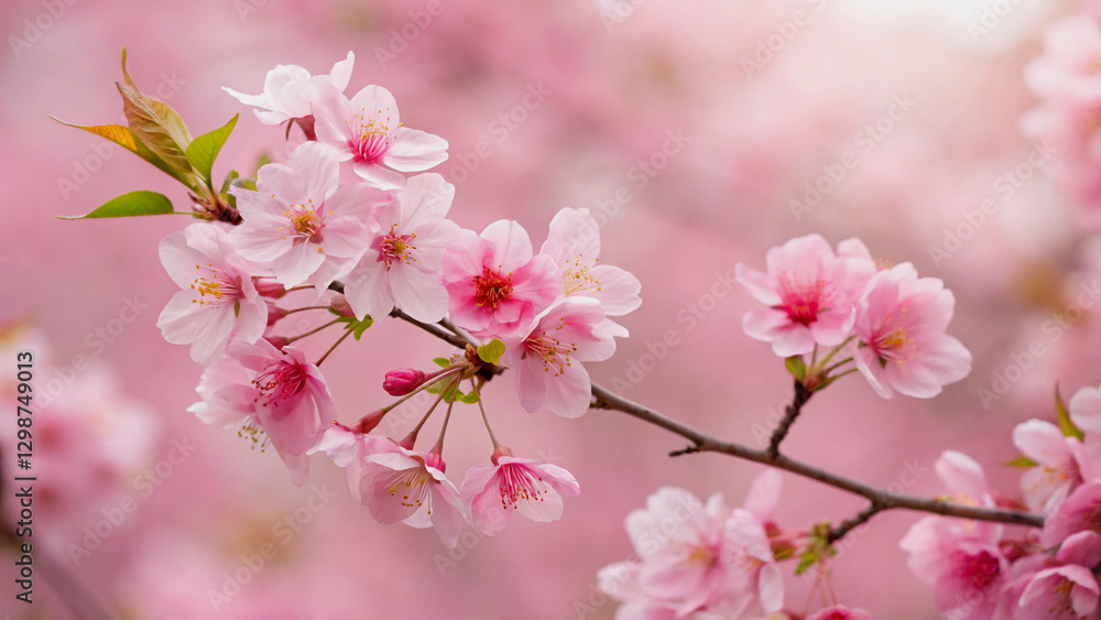 Delicate Pink Peach Blossoms in Springtime Delicate Pink Peach Blossoms in Springtime