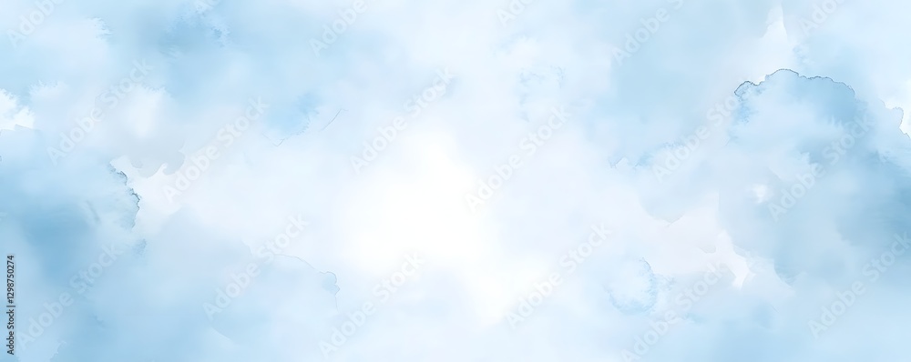 Light blue watercolor washes create a dreamy ethereal background Light blue watercolor washes create a dreamy ethereal background