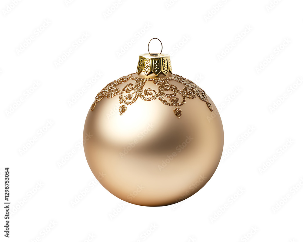 Elegant Gold Christmas Ornament with Glitter Accents on transparent background Generative Ai Elegant Gold Christmas Ornament with Glitter Accents on transparent background Generative Ai