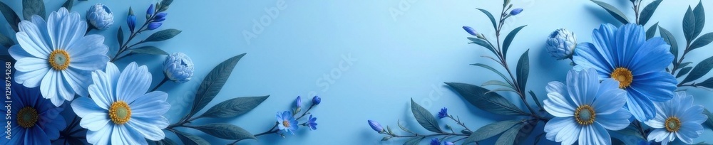 Obraz premium Elegant blue floral abstract backdrop, wedding bouquet , color, vivid