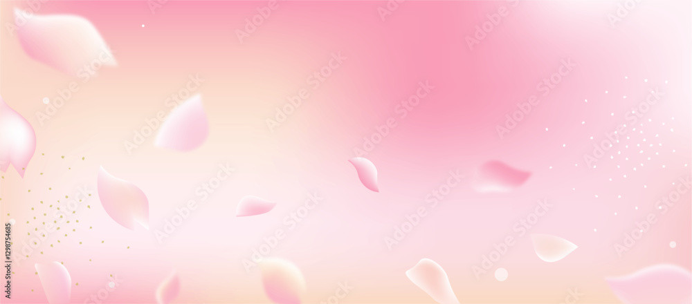 Elegant Sakura Petal Background with Soft Pink Gradient for Romantic Spring Designs, Soft pink and peach gradient background with petals
Elegant Sakura Petal Background with Soft Pink Gradient for Romantic Spring Designs, Soft pink and peach gradient background with petals