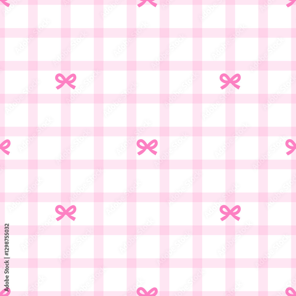 Pastel pink checkered pattern with bows, Cute Pink Gingham Checkered Seamless Pattern with Bows for Feminine and Playful Designs
Pastel pink checkered pattern with bows, Cute Pink Gingham Checkered Seamless Pattern with Bows for Feminine and Playful Designs