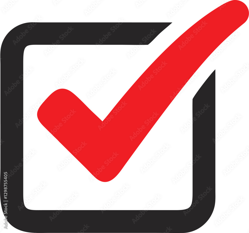 Red checkmark in box. Vector illustration
Red checkmark in box. Vector illustration