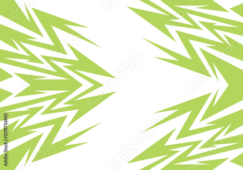Abstract green Mix background with spikes and zigzag narrow line pattern work