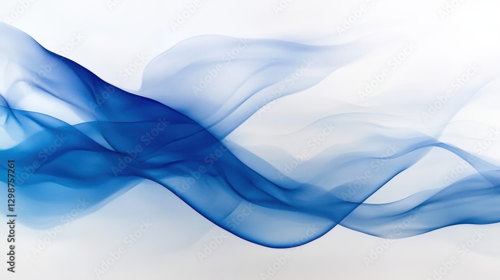 Fototapeta premium Abstract blue wave background design with smooth flowing lines and gradients for creative projects, advertising, print media, and website graphics.