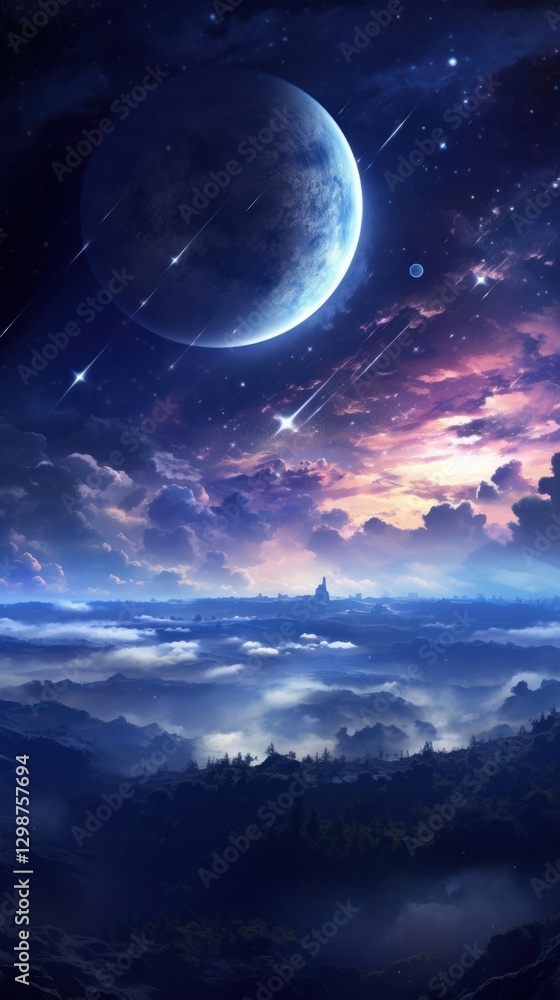 Fototapeta premium Beautiful Cloudy Space and Sky wallpaper space sky landscape.