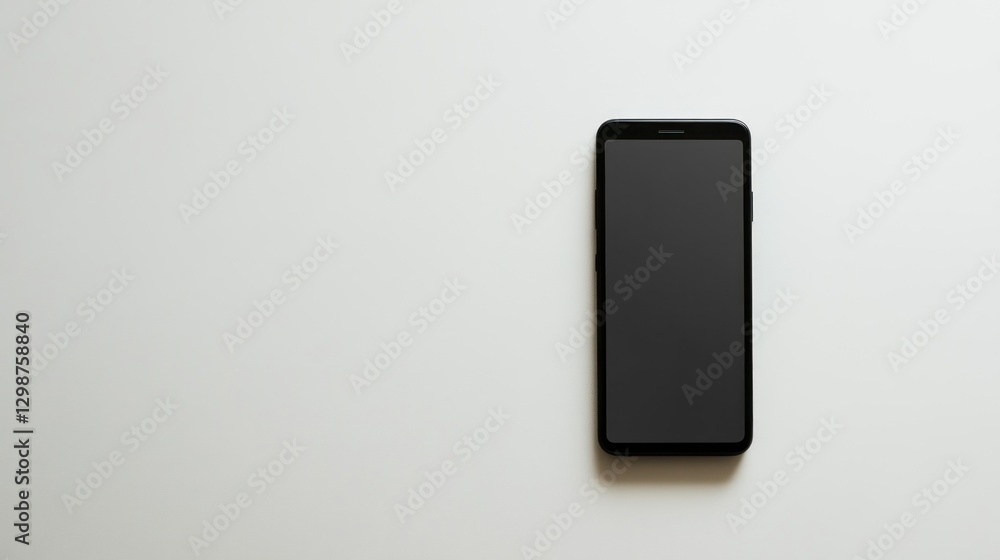 Black smartphone on white surface Black smartphone on white surface