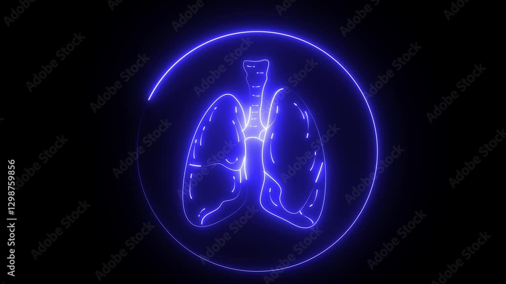 Neon symbol lungs neon line lungs icon. This is involved in respiration it purifies blood. Human respiratory system, lungs, Glowing neon line lungs icon isolated on black background. Neon symbol lungs neon line lungs icon. This is involved in respiration it purifies blood. Human respiratory system, lungs, Glowing neon line lungs icon isolated on black background.