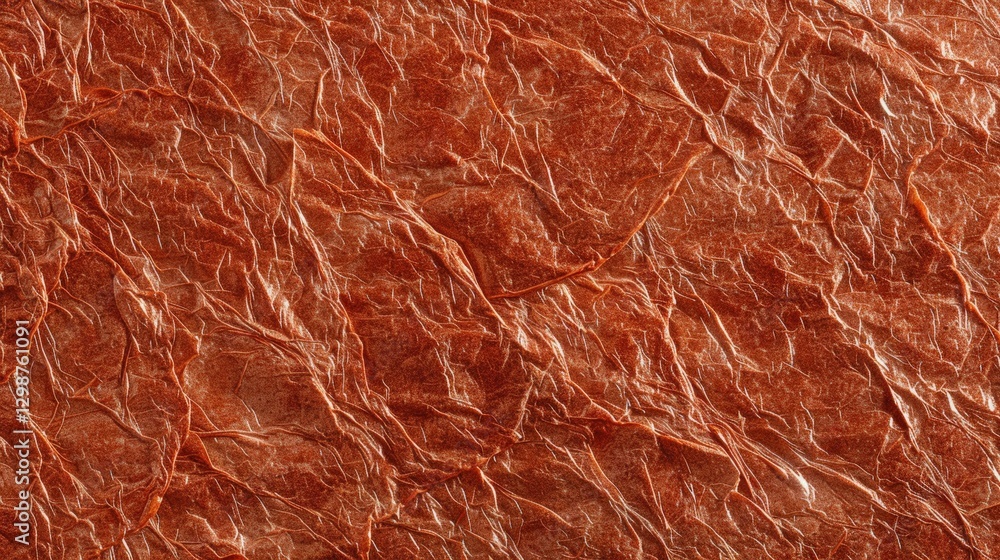 Textured deep rust-colored crumpled paper background Textured deep rust-colored crumpled paper background