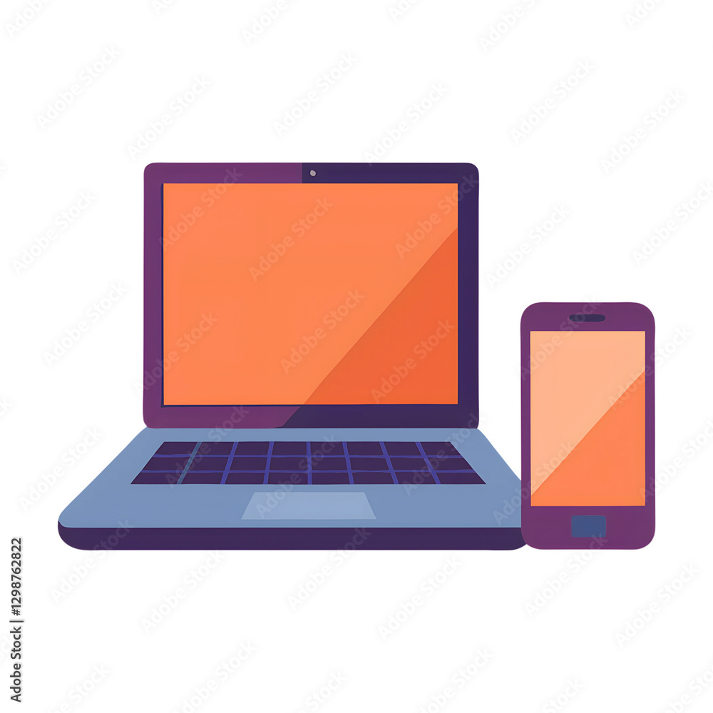 Open laptop pairs with smartphone for mobile productivity transparent PNG Open laptop pairs with smartphone for mobile productivity transparent PNG
