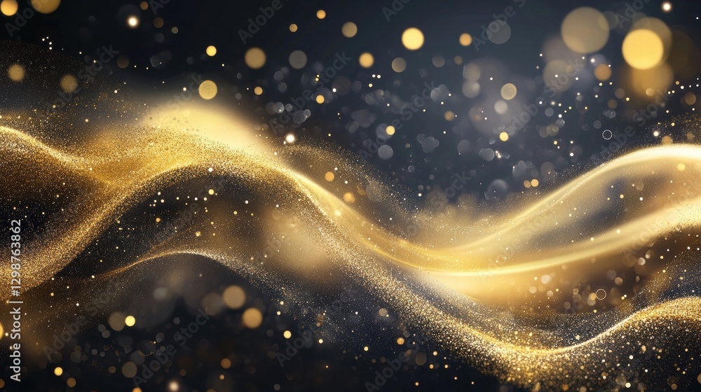 Obraz premium golden glitter waves abstract background